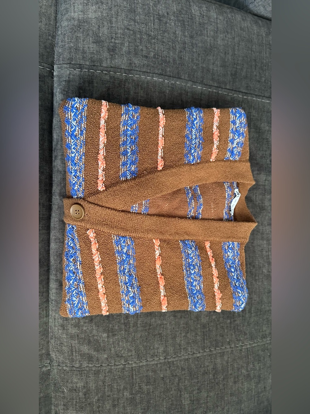 Zara BRUSHED JACQUARD CARDIGAN | - Picture 4 of 6